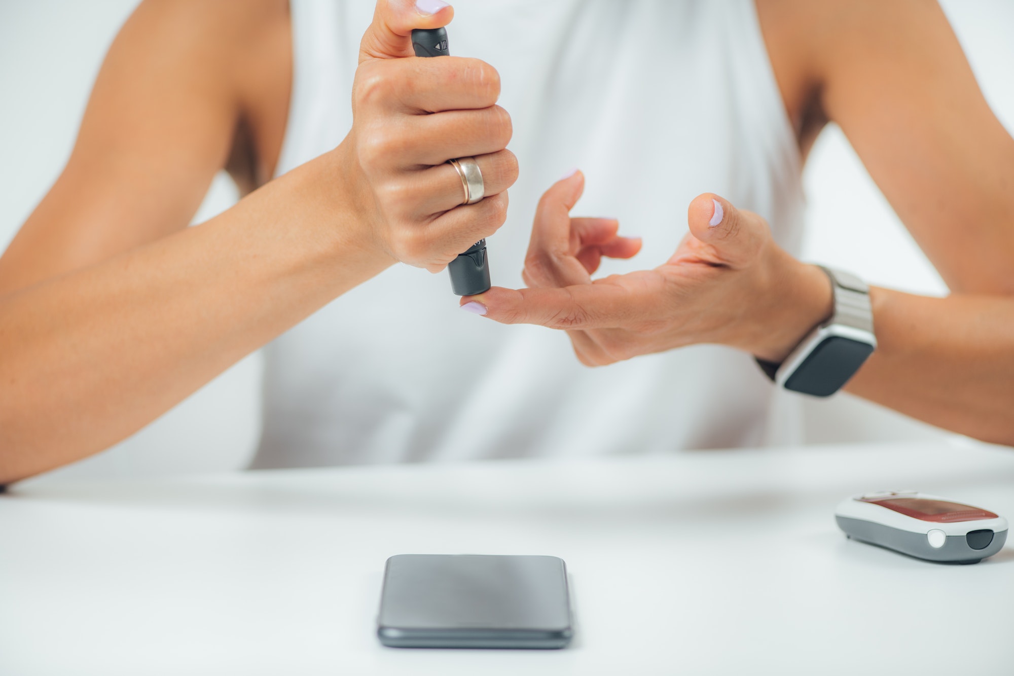 Blood Sugar Finger Prick Testing at Home for Diabetes